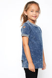 G5044 Denim Girls Acid Washed Distressed Tee Side