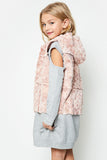 G5057 DUSTY PINK Hooded Faux Fur Vest Side