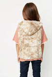 G5057 Latte Girls Hooded Faux Fur Vest Back