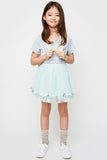 G5063 Mint Girls Tutu Skirt With Pom-Poms Full Body