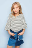 G5077 DENIM Two Tone Denim Skirt Front