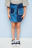 G5077 DENIM Two Tone Denim Skirt Alternate Angle