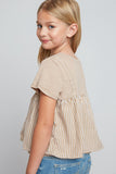 G5087 Taupe Girls Layered T-Shirt Back