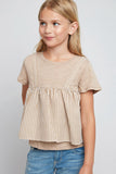 G5087 Taupe Main Girls Layered T-Shirt Front