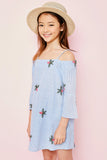 G5118 SKY Floral Cold Shoulder Dress Alternate Angle