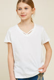 G5286-OFF WHITE Criss Cross T-Shirt Front