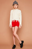 G5376 RED High Waist Shorts Full Body