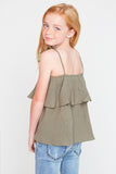 G5416 ARMY Ruffle Tank Back