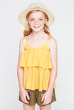 G5416 HONEY Ruffle Tank Front