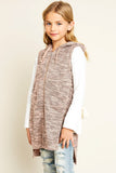 G5525 Blush Girls Long Sleevless Zip Up Hoodie Side