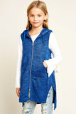 G5525 ROYAL BLUE Sleeveless Zip-Up Vest Front