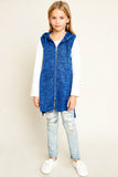 G5525 ROYAL BLUE Sleeveless Zip-Up Vest Alternate Angle