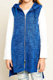 G5525 ROYAL BLUE Sleeveless Zip-Up Vest Front Detail