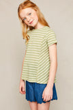 G5583 SWEET PEA Striped Crew Neck T-Shirt Alternate Angle