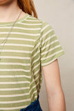 G5583 SWEET PEA Striped Crew Neck T-Shirt Detail