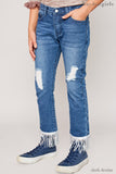 Fringed Hem Jeans