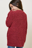 G5692-ROSE-Textured Dolman Sleeve Cardigan Back