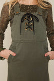 G5701 Army Girls Overall Mesh Denim Dress Full Body