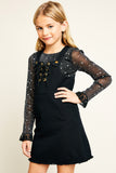 G5701 BLACK Denim Overall Dress Alternate Angle