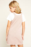 G5701 DUSTY PINK Denim Overall Dress Back