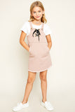 G5701 DUSTY PINK Denim Overall Dress Full Body