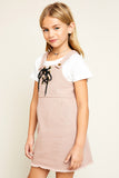 G5701 DUSTY PINK Denim Overall Dress Alternate Angle