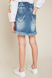 G5728 MID DENIM Paper Bag Denim Skirt Back