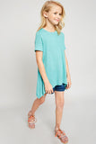 G5817 Mint Girls Raw Edge Tunic Tee Side