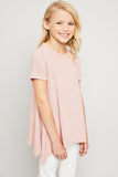 G5817 PINK Raw Edge Tunic Tunic Top Alternate Angle