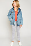 G5834 MID DENIM Acid Wash Cargo Jacket Full Body