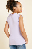 G5859-LAVENDER-Sleeveless Ruffle Mock Neck Tank Top Back