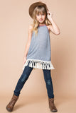 G6025 Denim Girls Frayed Tunic Full Body