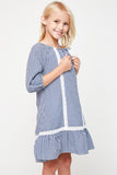 G6072 BLUE Peasant Dress Alternate Angle