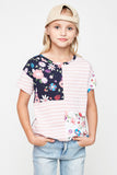 G6073 Pink Printed T-Shirt Front