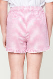 G6076 PINK Gingham Shorts Back