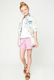 G6076 PINK Gingham Shorts Full Body