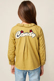 G6099 MUSTARD Candy Poplin Jacket Back