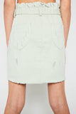 G6139 MINT Distressed Paperbag Denim Skirt Back