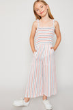 G6152 PINK Striped Palazzo Jumper Full Body