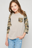 G6159 TAUPE Long Sleeve Camo Baseball Tee Alternate Angle