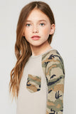 G6159 TAUPE Long Sleeve Camo Baseball Tee Alternate Angle