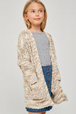 G6278-CAPPUCCINO Textured Dolman Sleeve Cardigan Alternate Angle