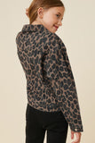 G6495 LEOPARD Leopard Denim Jacket Back