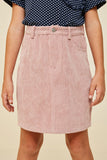 G6582-INDIAN PINK Corduroy Mini Skirt Alternate Angle