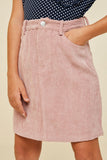 G6582-INDIAN PINK Corduroy Mini Skirt Alternate Angle