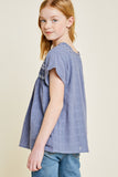 G6874 Dark Blue Girls Embroidered Smocked Top Back