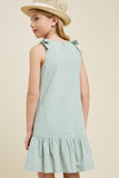 G6929-SEAFOAM Button-Down Mini Swing Dress Back