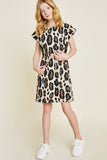 G7214-LEOPARD Leopard Mini French Terry Dress Alternate Angle