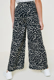 G7239-BLACK Dotted Wide-Leg Pant Back