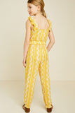 G7340-YELLOW Printed Tassel-Tie Jumpsuit Back